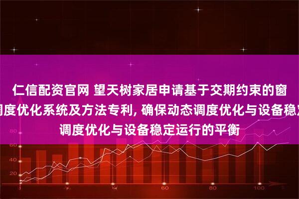 仁信配资官网 望天树家居申请基于交期约束的窗帘生产动态调度优化系统及方法专利, 确保动态调度优化与设备稳定运行的平衡