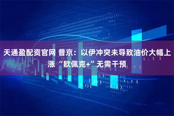 天通盈配资官网 普京：以伊冲突未导致油价大幅上涨 “欧佩克+”无需干预