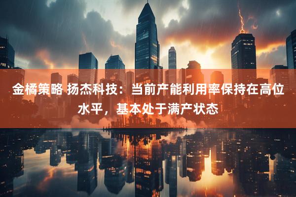 金橘策略 扬杰科技：当前产能利用率保持在高位水平，基本处于满产状态